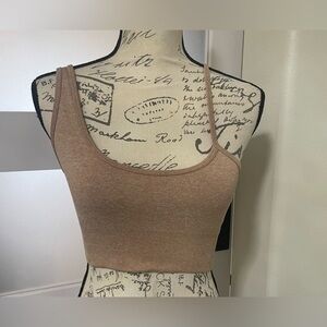 🍂 Bo+Tee cream tan Seamless Sports Bra NWOT